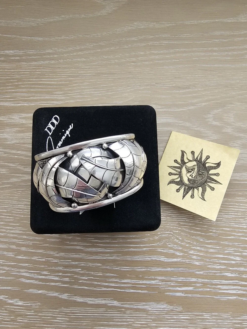 Dominique Dinouart DDD Mexico 925 Sterling Silver Leaf Cuff Bracelet New